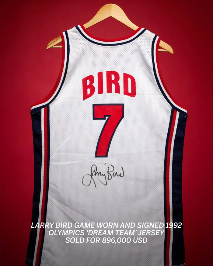 皮蓬纪念品拍卖创纪录 伯德签名球衣成最大赢家